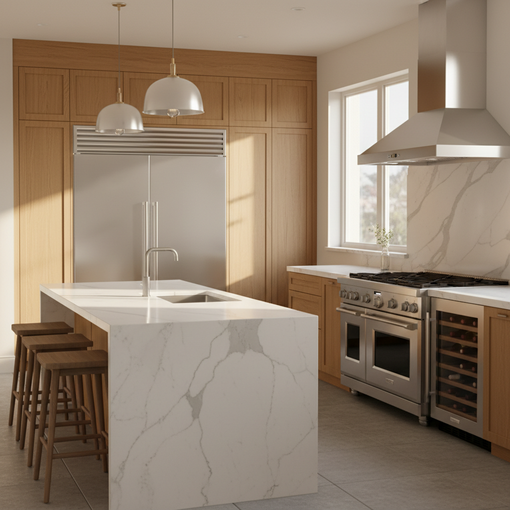 Luxury modern kitchen with premium appliances